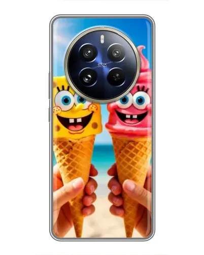 Чохол для Realme 12 Pro з картинкою «Спанч Боб морозиво»