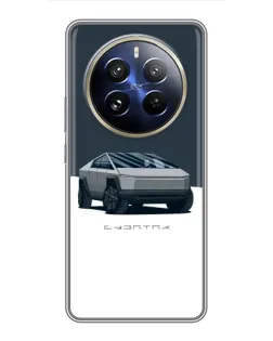 Чохол для Realme 12 Pro з картинкою «Сріблястий Cybertruck Tesla»