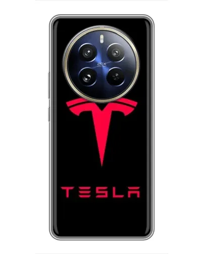 Чохол для Realme 12 Pro з картинкою «Tesla Red Logo» Чохол для Realme 12 Pro з картинкою «Tesla Red Logo»