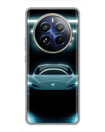 Чохол для Realme 12 Pro з картинкою «Tesla в неоні» Чохол для Realme 12 Pro з картинкою «Tesla в неоні»