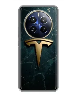 Чохол для Realme 12 Pro з картинкою «Мармурова Tesla Gold»