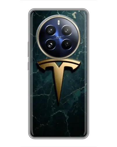 Чохол для Realme 12 Pro з картинкою «Мармурова Tesla Gold» Чохол для Realme 12 Pro з картинкою «Мармурова Tesla Gold»