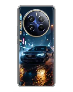 Чохол для Realme 12 Pro з картинкою «Нічне місто та Audi»