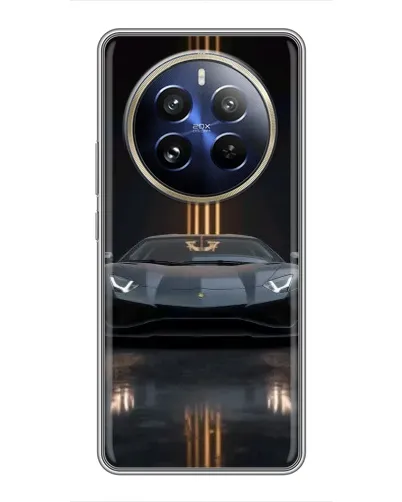 Чохол для Realme 12 Pro з картинкою «Lamborghini золоті лінії»