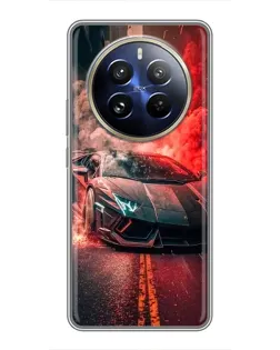 Чохол для Realme 12 Pro з картинкою «Lamborghini червоний дим»