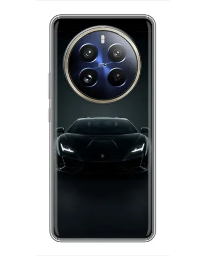 Чохол для Realme 12 Pro з картинкою «Чорний Lamborghini Aventador»