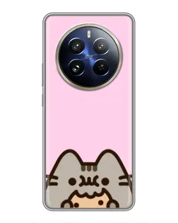 Чохол для Realme 12 Pro з картинкою «Pusheen та печиво»