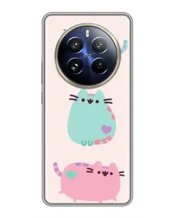 Чохол для Realme 12 Pro з картинкою «Pusheen тріо»