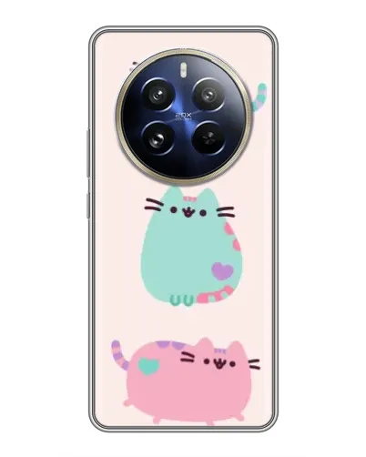 Чохол для Realme 12 Pro з картинкою «Pusheen тріо»