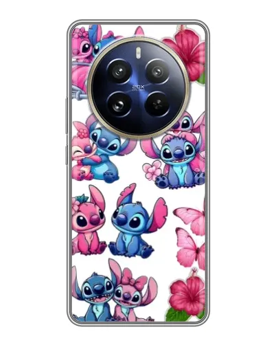 Чехол для Realme 12 Pro с картинкой «Стикеры Stitch и Angel»