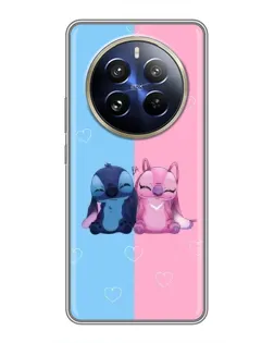 Чехол для Realme 12 Pro с картинкой «Stitch и Angel Love»
