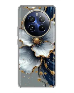 Чохол для Realme 12 Pro з картинкою «Біла квітка та золотий флюїд» Чохол для Realme 12 Pro з картинкою «Біла квітка та золотий флюїд»