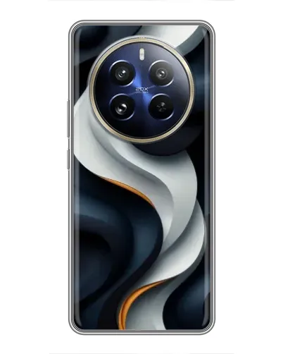 Чохол для Realme 12 Pro з картинкою «Об'ємні чорно-білі стрічки»