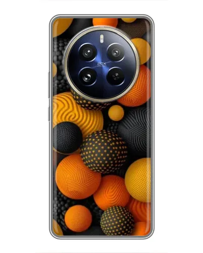 Чохол для Realme 12 Pro з картинкою «Об'ємні помаранчеві сфери»