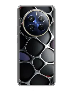 Чохол для Realme 12 Pro з картинкою «Об'ємна темна решітка»