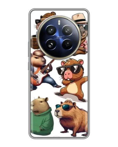 Чохол для Realme 12 Pro з картинкою «Круті капібари музиканти»