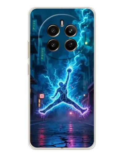 Чехол для Realme 12 с картинкой «Jordan Gold Jumpman»