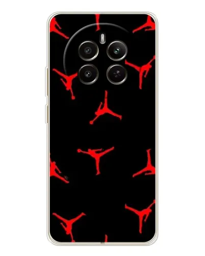 Чехол для Realme 12 с картинкой «Jordan Red Pattern»