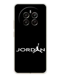 Чехол для Realme 12 с картинкой «Jordan White Logo»