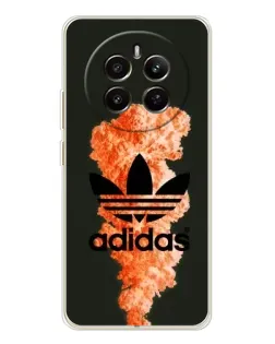 Чехол для Realme 12 с картинкой «Оранжевый дым Adidas»