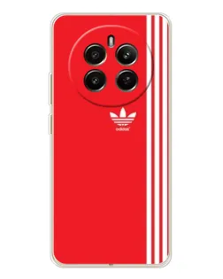 Чехол для Realme 12 с картинкой «Красный минимализм Adidas»