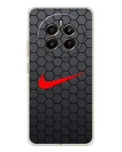 Чехол для Realme 12 с картинкой «Nike — карбоновая сетка»