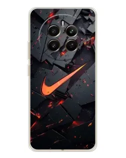 Чехол для Realme 12 с картинкой «Nike — эффект разломов»