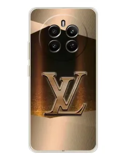 Чехол для Realme 12 с картинкой «LV — золотое сияние»