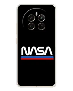Чехол для Realme 12 с картинкой «NASA — классика Red Blue»