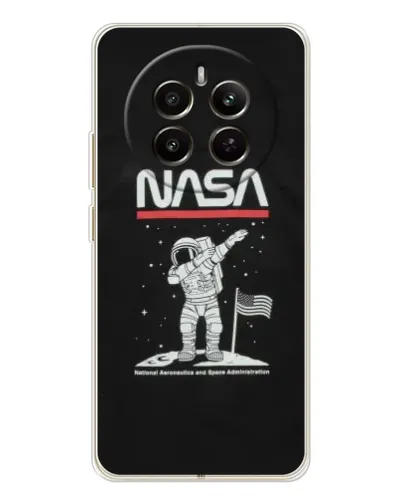 Чехол для Realme 12 с картинкой «NASA — шагаем по Луне» Чехол для Realme 12 с картинкой «NASA — шагаем по Луне»