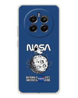 Чехол для Realme 12 с картинкой «NASA — лунная миссия»
