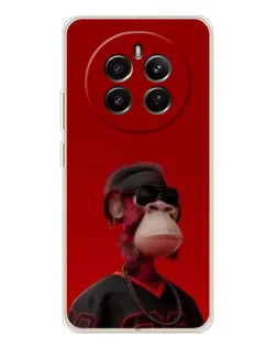 Чехол для Realme 12 с картинкой «Bored Ape в красном»