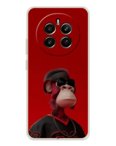 Чехол для Realme 12 с картинкой «Bored Ape в красном»