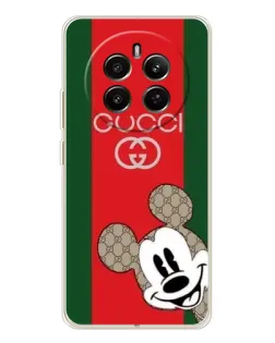 Чехол для Realme 12 с картинкой «Gucci — полосы и Микки»