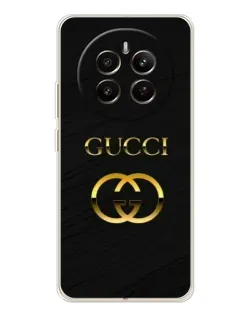 Чехол для Realme 12 с картинкой «Золотой логотип Gucci»