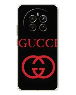 Чехол для Realme 12 с картинкой «Gucci — красный логотип»