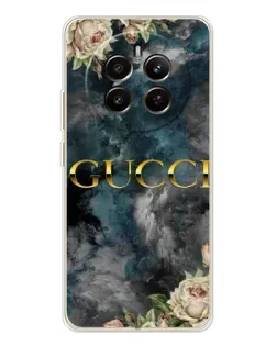 Чехол для Realme 12 с картинкой «Абстрактные цветы Gucci»