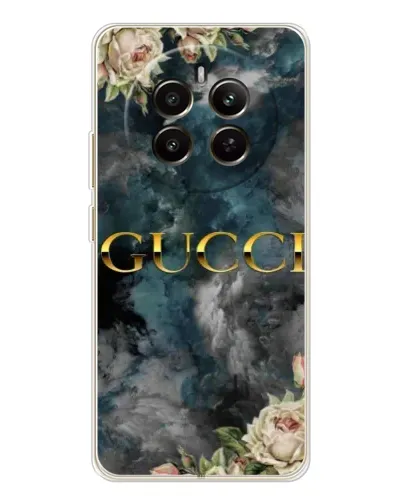 Чехол для Realme 12 с картинкой «Абстрактные цветы Gucci» Чехол для Realme 12 с картинкой «Абстрактные цветы Gucci»
