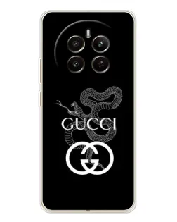 Чехол для Realme 12 с картинкой «Gucci — серебряная змея»