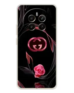 Чехол для Realme 12 с картинкой «Gucci — неоновая роза»
