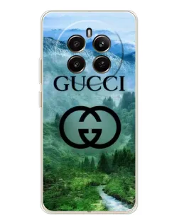 Чехол для Realme 12 с картинкой «Gucci — горный пейзаж»