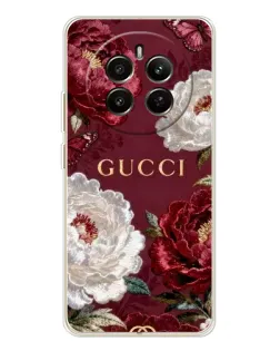 Чохол для Realme 12 з картинкою «Gucci — бордові троянди»