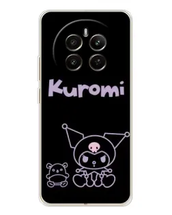 Чохол для Realme 12 з картинкою «Kuromi — чорний мінімалізм»
