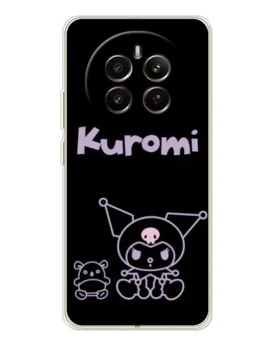 Чехол для Realme 12 с картинкой «Kuromi — черный минимализм»