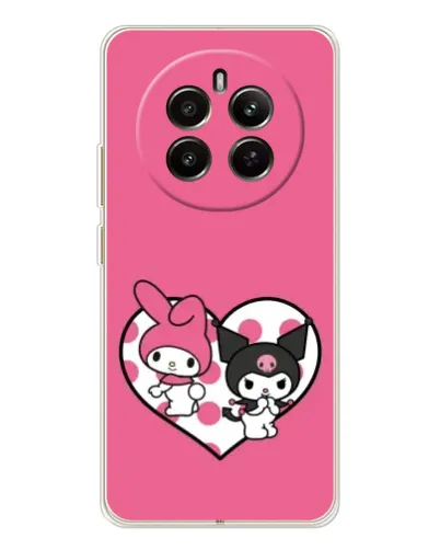 Чехол для Realme 12 с картинкой «Kuromi и My Melody»
