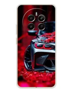 Чохол для Realme 12 з картинкою «Спортивна BMW та квіти»
