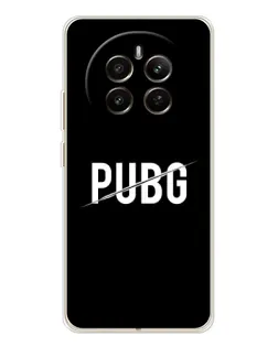 Чехол для Realme 12 с картинкой «PUBG — белый логотип»