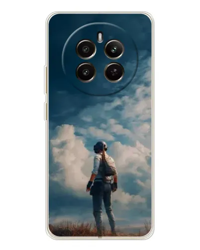 Чехол для Realme 12 с картинкой «Герой PUBG на скале»