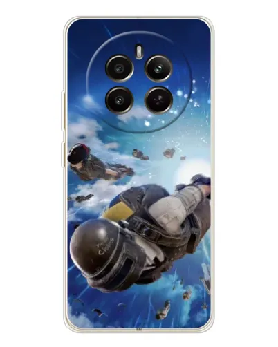 Чехол для Realme 12 с картинкой «Десант PUBG — прыжок»
