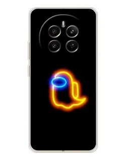 Чехол для Realme 12 с картинкой «Among Us неоновое сияние»